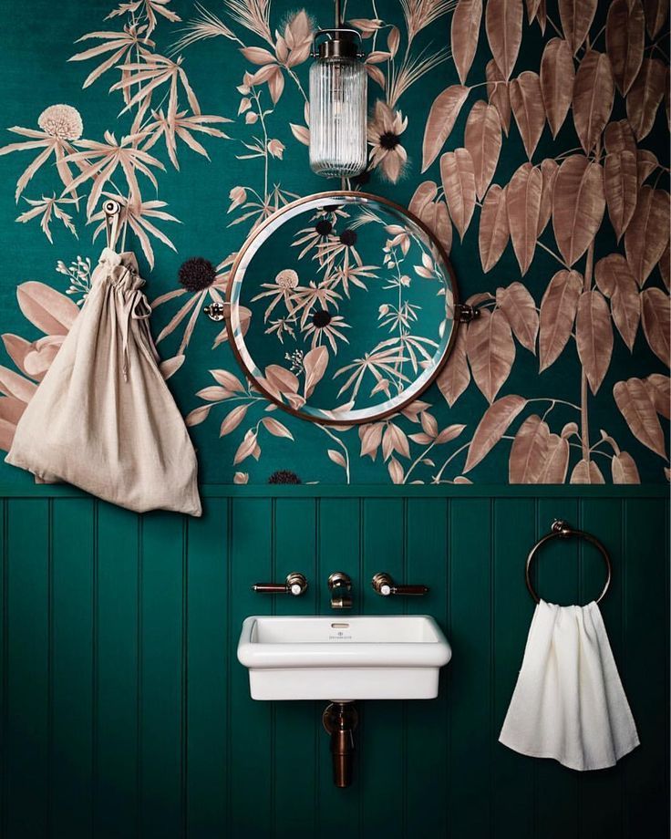 Featured image of post The Best 8 Dark Green Bathroom Wallpaper