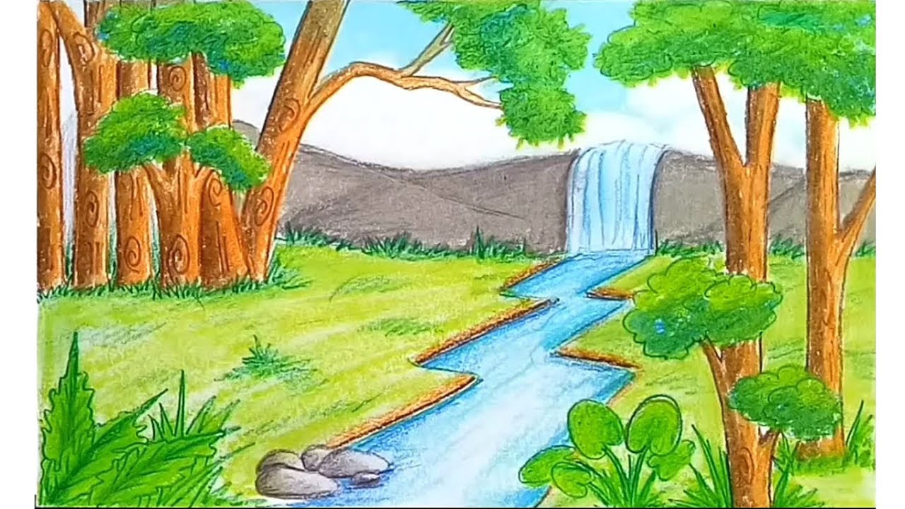 Featured image of post View 6 Water Fall Scenery Drawing